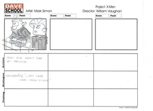 LEGO X-MEN Producción Dibujada a Mano MARK SIMON APOCALYPSE Storyboard Page #MS - Imagen 1 de 3