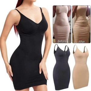 Women's Full Slip Shapewear Bodysuit Tummy Control Body Shaper Slim Underwear US - Picture 1 of 15