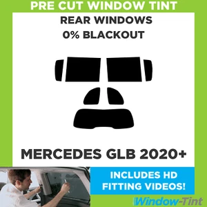 For Mercedes GLB 2020+ Pre Cut Window Tint Rear 0% Blackout Film - Picture 1 of 10
