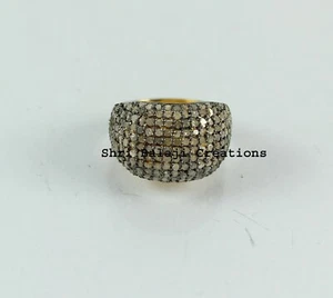 Diamond Ring Natural Rosecut Diamond Pave 925 Sterling Silver Victorian Ring - Picture 1 of 3