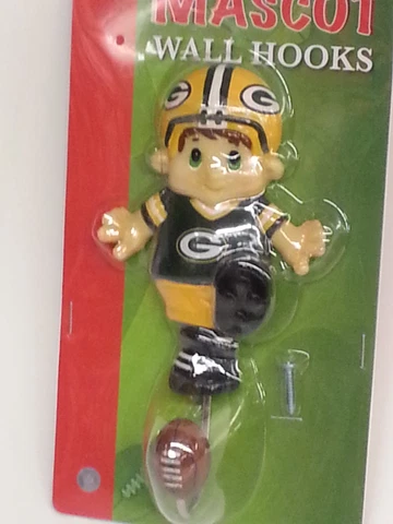 NFL Green Bay Packers Mascot Wall Hook, NEW Cover
