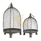 Iron S/2 Phineas Hanging Wire Mesh Candle Holders Gray Tabletop Home Decor