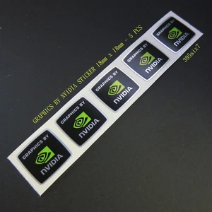 Pegatina 5 piezas gráficos de Nvidia 18 mm x 18 mm - NUEVA Y GENUINA - Imagen 1 de 2