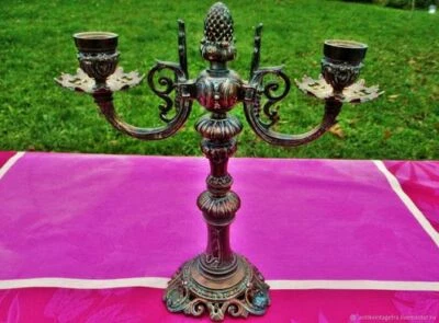 Chandelier ancien candélabre Pomme de pin XIXe siècle - Photo 1/4