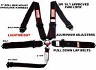 BLACK & RED SAFETY HARNESS 5 POINT 3" SFI 16.1 RACING CAM LOCK ROLL BAR MOUNT