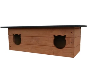 Doppeltes Katzenhaus Outdoor Katzenhöhle Katze Wetterfest Winterhaus 110x40 - Bild 1 von 3