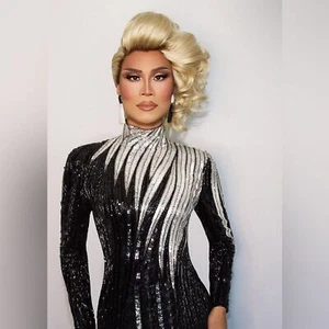 Bob Mackie Vintage Heavily Beaded & Sequin Black & Silver Stunning Dramatic Gown - Picture 1 of 16