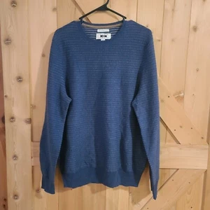 Suéter Joseph Abboud Para Hombre L Grande Azul Marino Lana Merino Manga Larga Pullover - Imagen 1 de 10