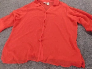 White Stag Womens Blouse 26W Pus Red button up casual classic - Picture 1 of 10
