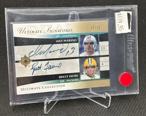 2006 Upper Deck Ultimate Brett Favre & Dan Marino Dual Autograph Auto 11/25 NFL - Picture 1 of 3