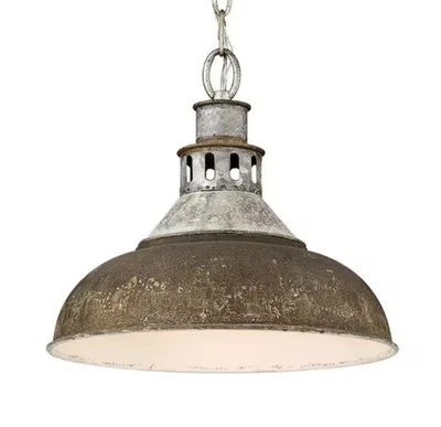 Golden Lighting Kinsley 1 Light Large Pendant, Steel/Rust - 0865-LAGV-RUST - Image 1 of 4