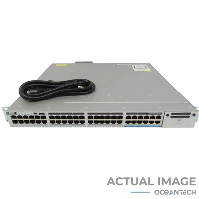Cisco WS-C3850-12X48UL 48 Port 10/100/1000 Modular Gigabit Network Switch w/RMK - Image 1 of 4