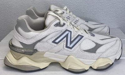 New Balance 9060 Womens Size 7.5 Suede/Mesh Gray Mettalic White Casual Sneakers - Image 1 of 4