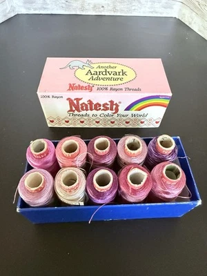 Box Of 10 Vintage Natesh Rayon Embroidery Threads - Image 1 of 4