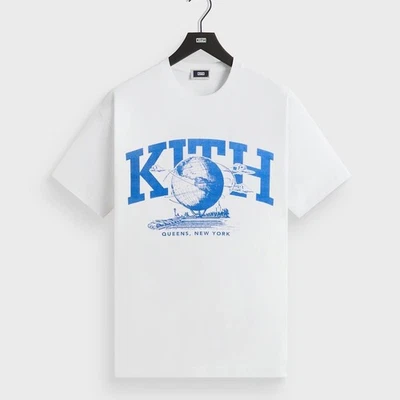 Camiseta Kith & Kin Queens Unisphere Vintage Camiseta Blanca XL Impresión Gráfica Obra de Arte Foto 1 de 4