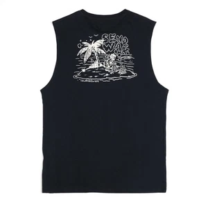 Quiksilver Send Wax Muscle Tank Top Mens Large Black Surf Graphic - Picture 1 of 8