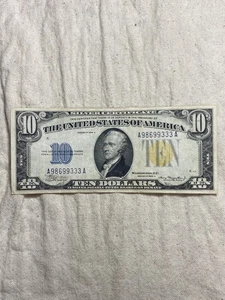 1934-A $10 North Africa WWII SILVER Certificate Faces up Well - No Reserve - Picture 1 of 8