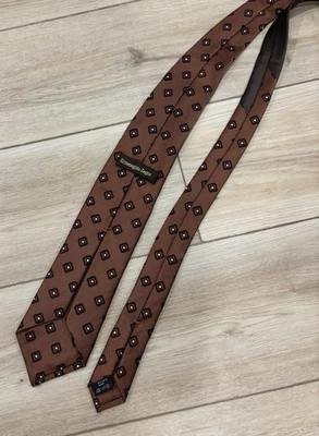 Ermenegildo Zegna Couture Tie Necktie Orange Copper Silk Seven-Fold Mint - Image 1 of 4