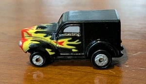 Galoob Micro Machines Insiders Black Willys '41 Delivery Van With Red Flames - Picture 1 of 8