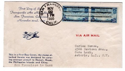 C20 Trans-Pacific Airmail PAA Clipper FDC 1935 San Francisco #18a Espenshade - Image 1 of 2