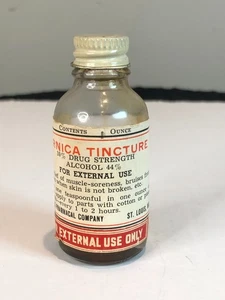 Vtg. Luyties Pharmacal Homeopathic Arnica Tincture 1 oz. Bottle Glass - Picture 1 of 5