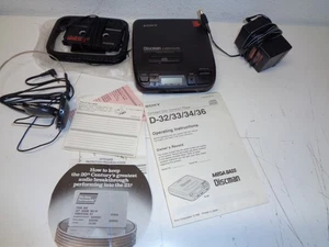 Vintage Sony Discman D-34 Portable CD Compact Player Mega Bass & Netzteil - Bild 1 von 3