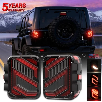 Conjunto de 2 luces traseras LED transparentes gira de freno funcionando para Jeep Wrangler JL 2018+ Foto 1 de 4