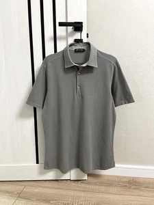 Loro Piana Cotton Polo Shirt Size L Gray Made In Italy - Picture 1 of 11
