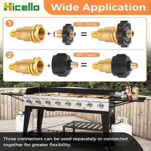 Adaptador de manguera de montaje de gas propano QCC1 macho/POL hembra con rosca de tubería de 1/4 de pulgada - Imagen 1 de 8