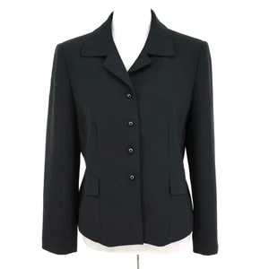 Le Suit Jacket Petites 10P Black Lined Blazer Fitted Pockets Preppy Academia - Picture 1 of 13