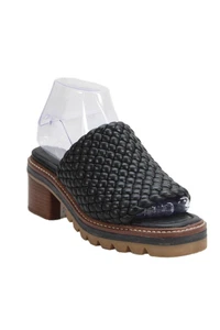 Bernando Womens Sylvie Woven Open-Toe Slip-On Heeled Sandals Black Size 6 - Picture 1 of 6