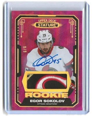 Igor Sokolov 2021-22 Upper Deck Stature Patch Auto 6/6 Rookie #128 Senators 🥅 - Image 1 of 2