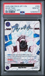 Tarjeta inglesa Gear Two PSA 10 One Piece Luffy D. Monkey OP11-080 arte antiguo 2025 - Imagen 1 de 2
