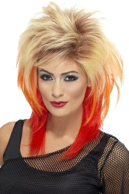 Smiffys 80s Mullet Wig, Blonde - Immagine 1 di 2