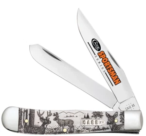 CASE XX 81220 TRAPPER POCKET KNIFE SPORTSMAN DEER SMOOTH NATURAL BONE 6254 SS - Picture 1 of 4
