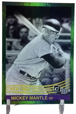 Tarjeta de béisbol 2018 Panini Donruss Mickey Mantle lámina verde 254 con cargador superior 🔥 Foto 1 de 4