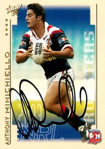 Signed 2003 SYDNEY ROOSTERS NRL Card ANTHONY MINICHIELLO - Picture 1 of 2