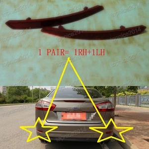 1 Pair Rear Bumper Reflectors Reflex Tail Lights Lamps For Ford Mondeo 2011 2012 - Picture 1 of 3