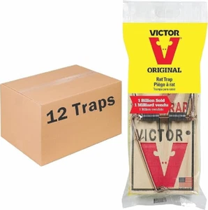 Wooden Snap Rat Trap - 12 Pack, Metal Pedal, Sustainably Sourced FSC Wood - Picture 1 of 12