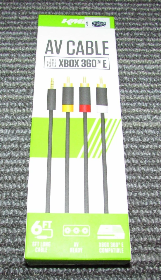 KMD Xbox 360 E Slim Composite AV TV Cable Brand New / Fast Shipping - Image 1 of 2