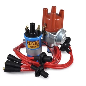 Air Cooled VW Powerspark Electronic Distributor 8mm Leads & Viper Blue Dry Coil - Picture 1 of 11