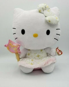 Nuevo con etiquetas Peluche Ty Beanie Buddies Sanrio Hello Kitty Oro Blanco y Rosa Ángel sin Alas - Imagen 1 de 6