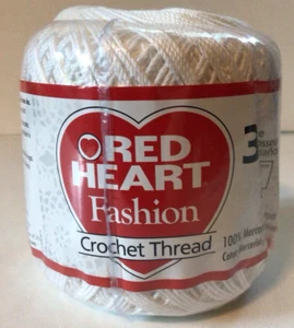 Coats & Clark 142-0201 Red Heart Fashion Crochet Thread Size 3 WHITE - Picture 1 of 4