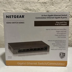 NETGEAR 8-Port Gigabit Ethernet Unmanaged Switch GS308 Home - Office Network Hub - Picture 1 of 5