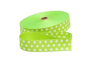 Correa de 1 m verde con estrellas blancas 30 mm - Imagen 1 de 2