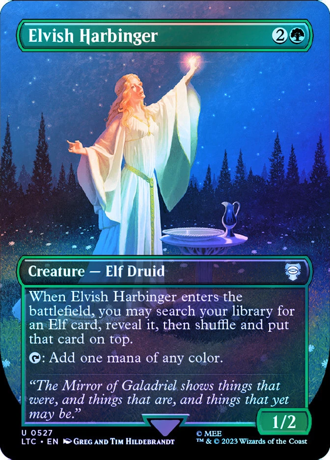 MTG FOIL Elvish Harbinger Borderless Silver Foil  - The Lord of the Rings - Image 1 of 1
