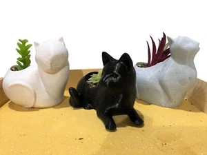 Cat Planter 3D Printed - Succulent Planter Pot - Animal Planters - Flower Pot... - Picture 1 of 10
