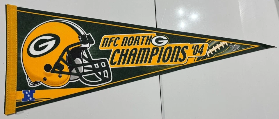 LOTE BANDERÍN FIELTRO FÚTBOL AMERICANO GREEN BAY PACKERS 2004 NFC NORTH CHAMP NFL NUEVO Foto 1 de 1