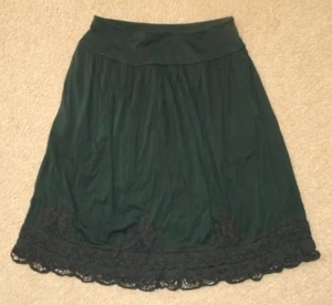 Falda Ann Taylor Loft con encaje para mujer pequeña negra - Imagen 1 de 8