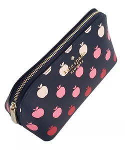 KATE SPADE Navy Blue and Pink Orchard Degrade Apple Printed Cosmetic Bag *NWT* - Picture 1 of 6